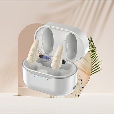 Aparelhos Auditivos OTC Bege ou Personalizados com Certificação CE 4 Programas Garantindo Suporte Auditivo Eficaz e Ajuste Confortável