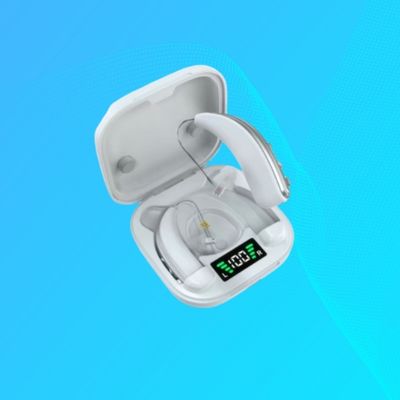 Auxílios auditivos invisíveis de 8 canais com cancelamento de ruído ativo com lâmpada de luz roxa de alta potência