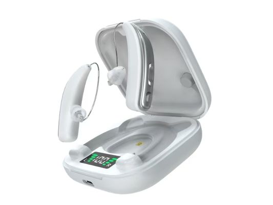 Aparelhos Auditivos Recarregáveis OTC com Tempo de Espera de Uma Semana e Desinfecção por Lâmpada UV Ultravioleta