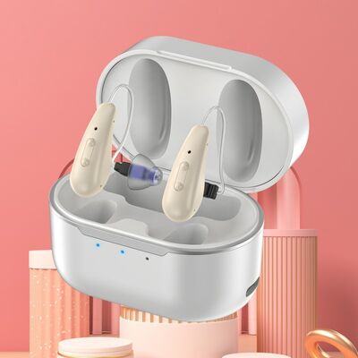 Aparelho Auditivo Recarregável BTE CIC Tipo Indução Tátil Dispositivo Auditivo Compacto Projetado para Vida Útil da Bateria Sem Fio e Longa